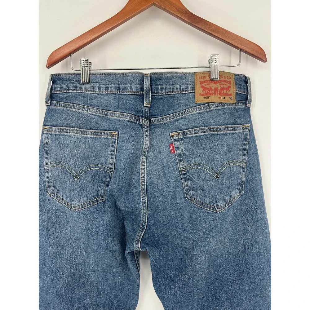 Levi's 505 Men's Jeans 34x32, Blue, Regular Fit, Straight Leg